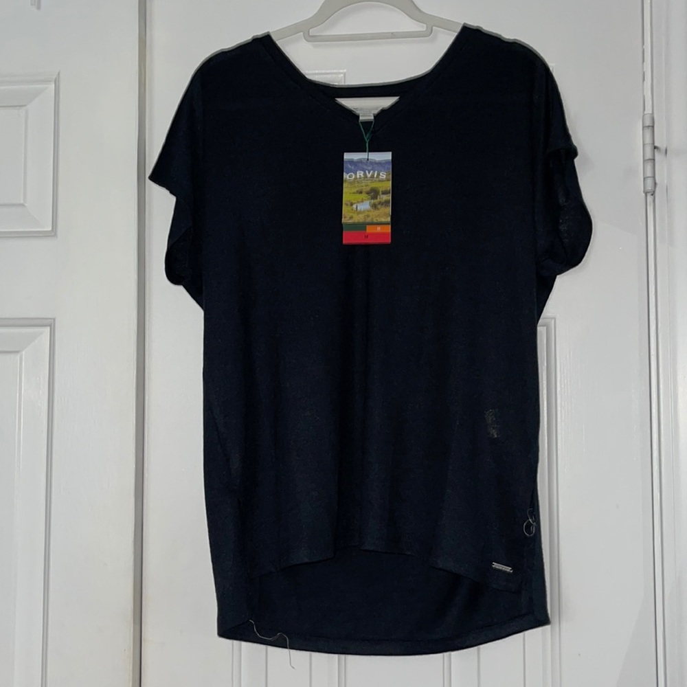 NWT Orvis Tunic knit top black Medium top.
